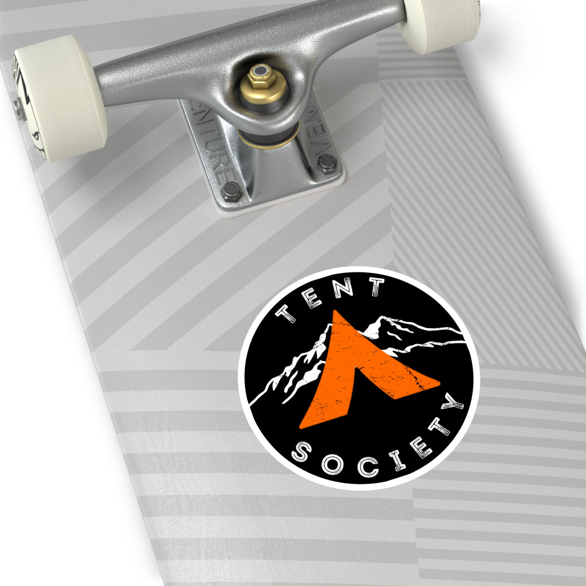 Tent Society Round Sticker — Outdoor Camping Logo Sticker (Indoor/Outdoor)