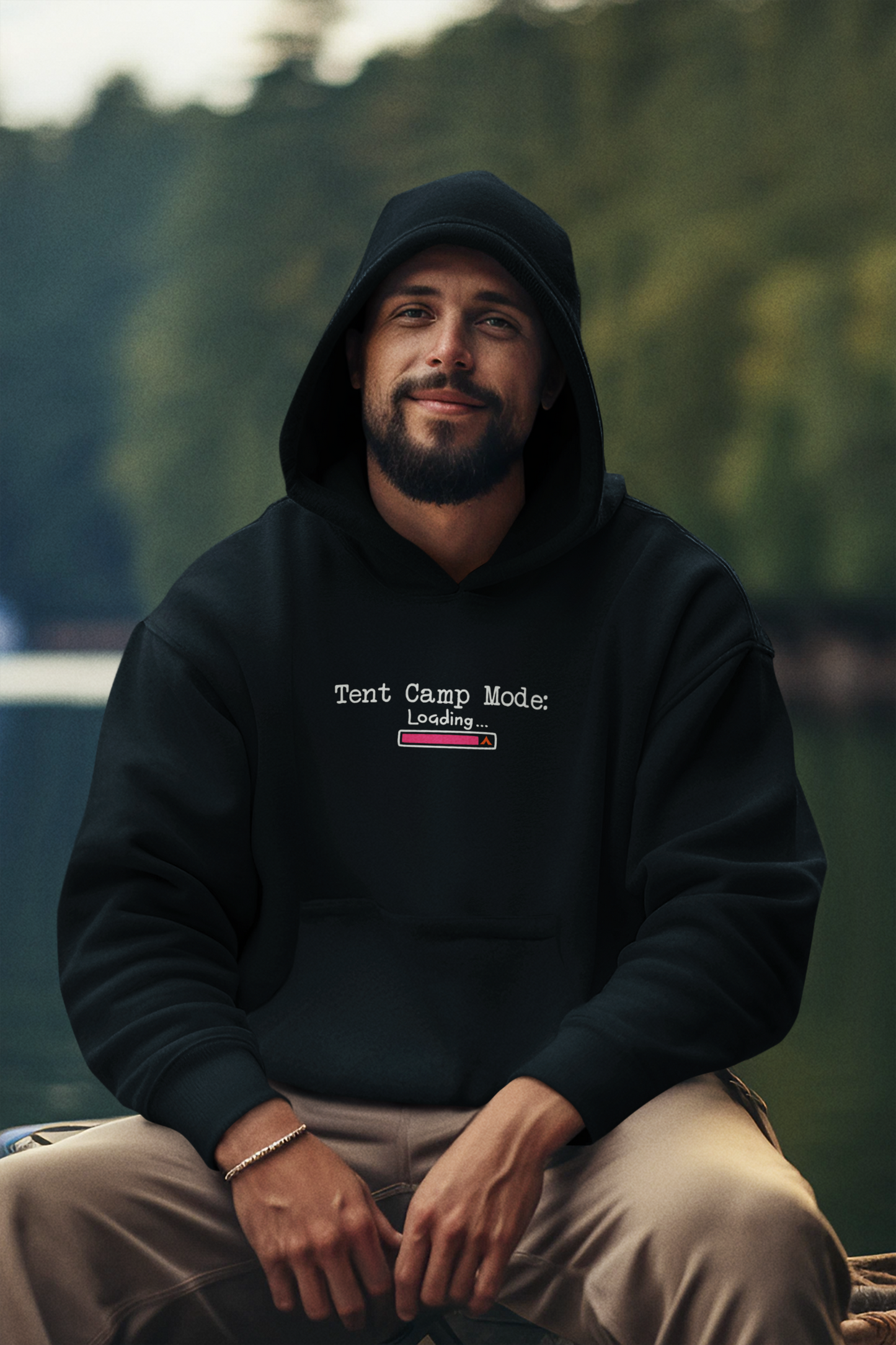 Tent Society Tent Camp Mode Loading Unisex Hoodie Printify
