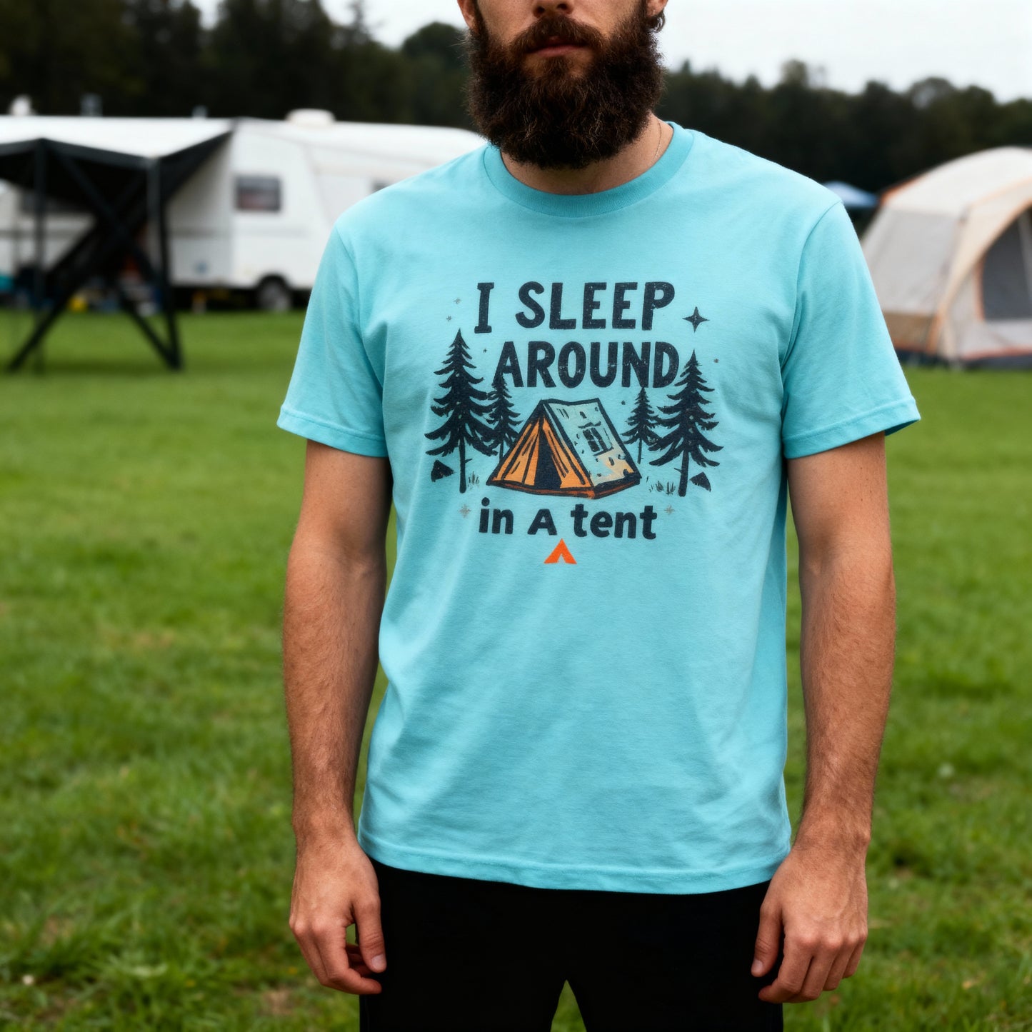 Tent Society I Sleep Around Funny Camping Shirt - Tent Society
