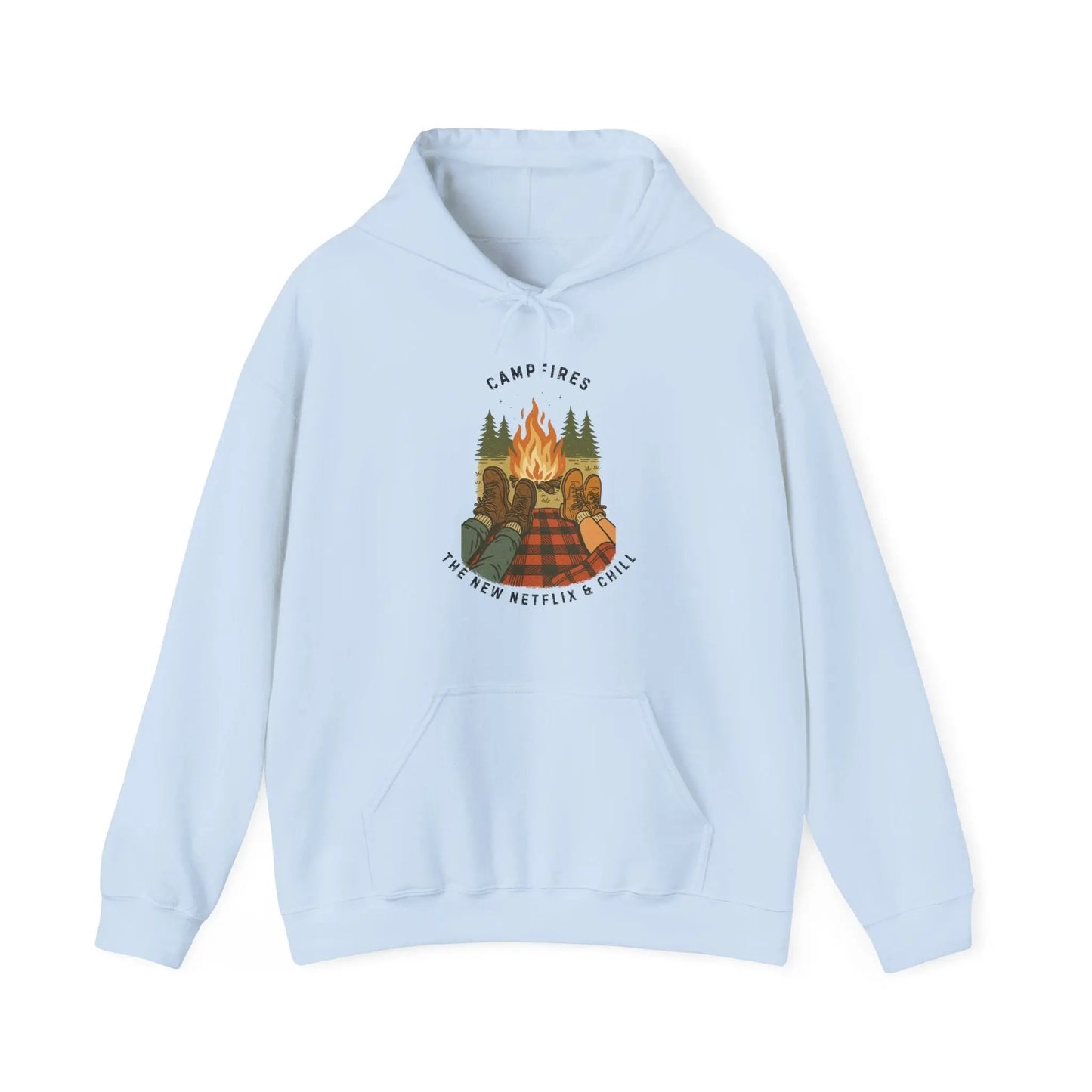 Tent Society Campfires the New Netflix and Chill Unisex Hoodie Printify