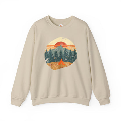 Tent Society Retro Mountain Scene Unisex Camping Life Sweatshirt