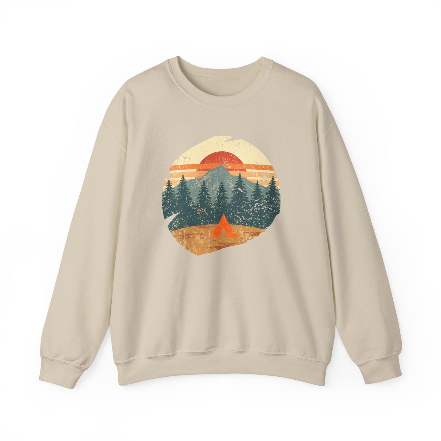 Tent Society Retro Mountain Scene Unisex Camping Life Sweatshirt - Tent Society