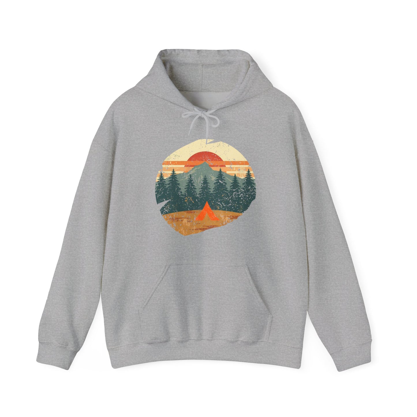 Tent Society Retro Mountian Scene Unisex Hoodie Camping - Tent Society