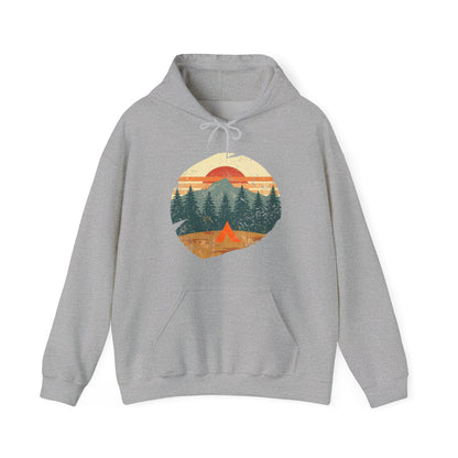 Tent Society Retro Mountian Scene Unisex Hoodie Camping - Tent Society