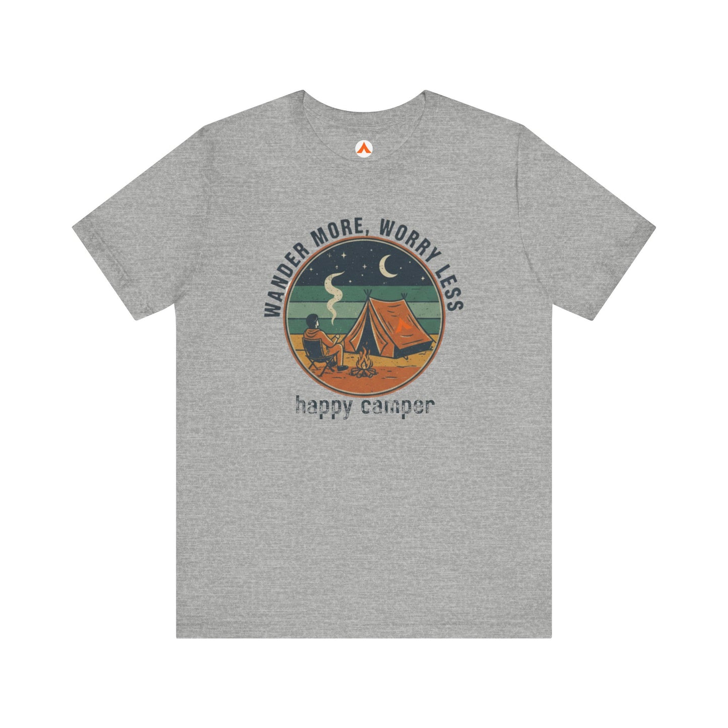 Tent Society Wander More, Worry Less Unisex Funny Camping Tee Shirts