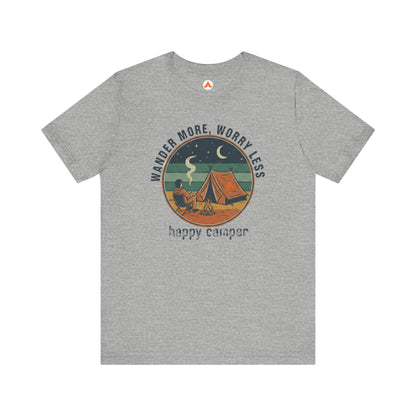Tent Society Wander More, Worry Less Unisex Funny Camping Tee Shirts