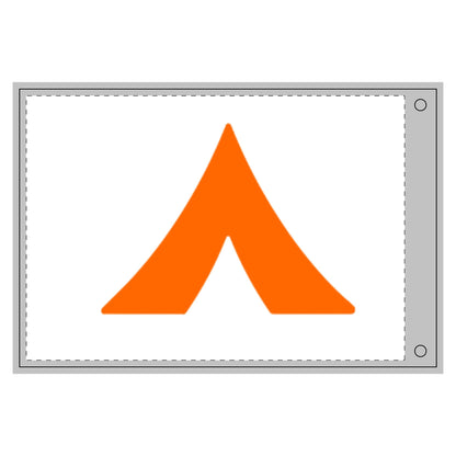 Double-Sided Grommet Flag — Orange Tent Camping Design