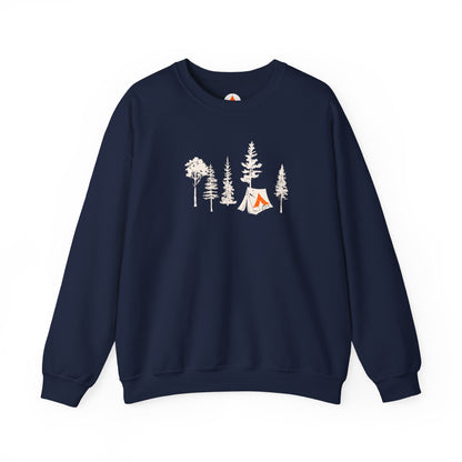 Tent Society Forest With Tent Unisex Hiking Sweatshirt