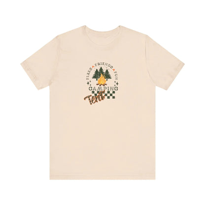 Tent Society Fires Friends Fun Camping Unisex TShirt Printify