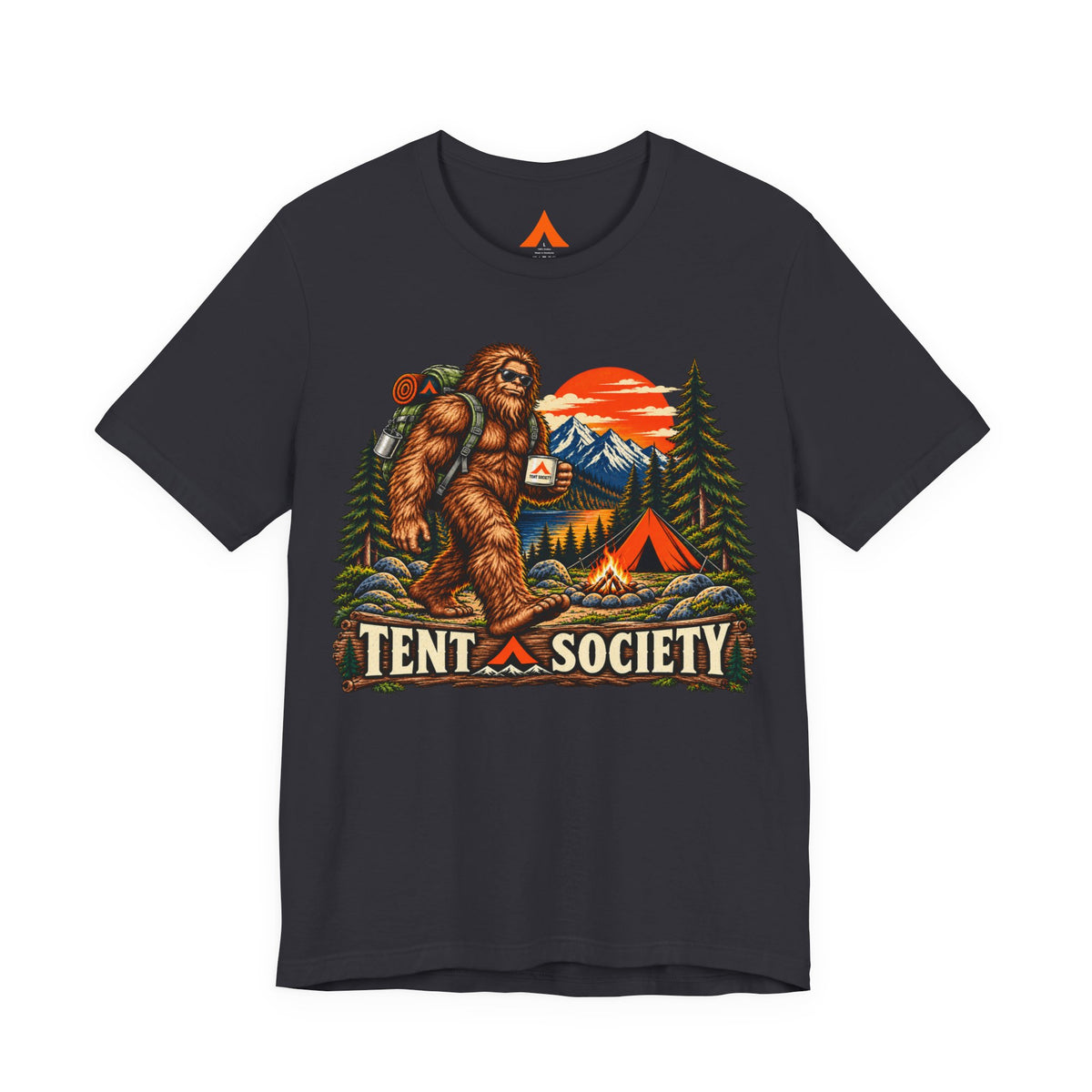 Tent Society Bigfoot Camping T-Shirt – Vintage Sasquatch Outdoor Adventure Graphic Tee