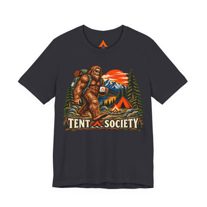 Tent Society Bigfoot Camping T-Shirt – Vintage Sasquatch Outdoor Adventure Graphic Tee