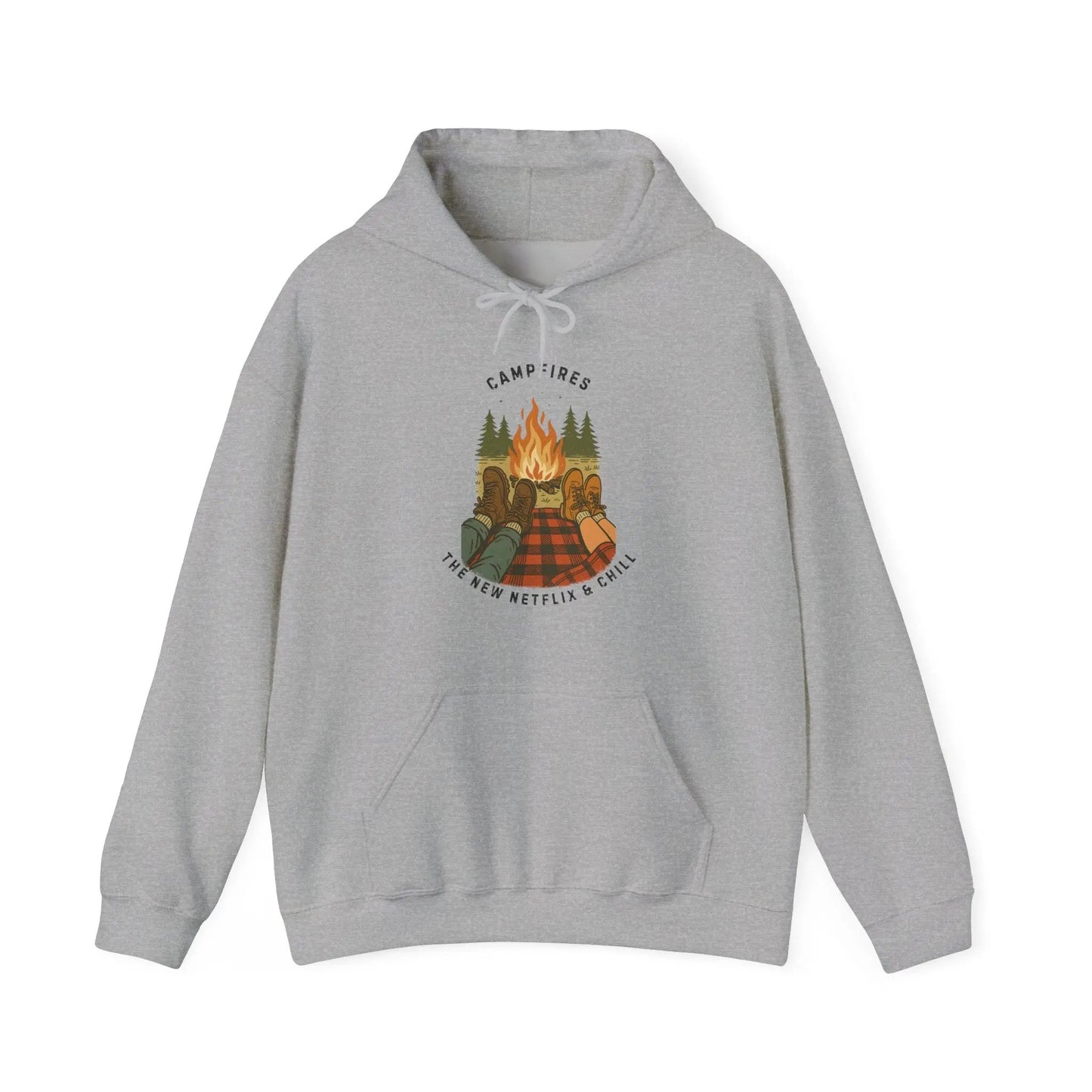 Tent Society Campfires the New Netflix and Chill Unisex Hoodie Printify