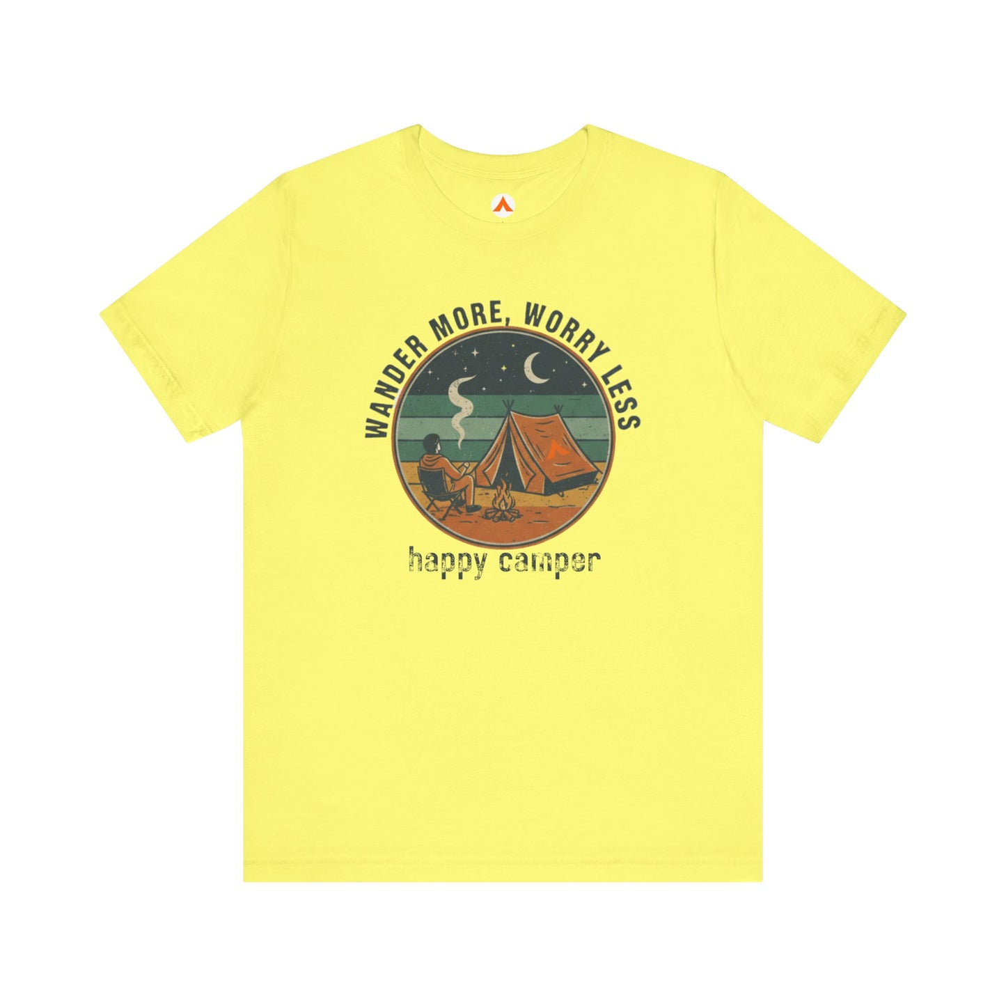 Tent Society Wander More, Worry Less Unisex Funny Camping Tee Shirts