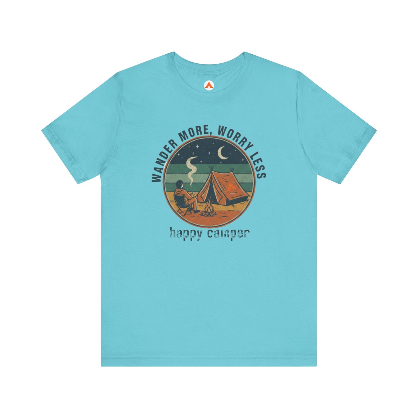 Tent Society Wander More, Worry Less Unisex Funny Camping Tee Shirts