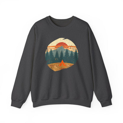 Tent Society Retro Mountain Scene Unisex Camping Life Sweatshirt - Tent Society