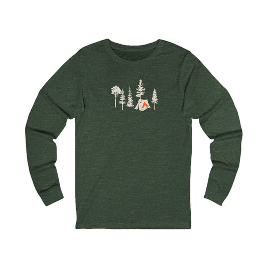 Tent Society Forest with Tent Unisex Long Sleeve Tee