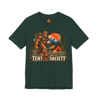 Tent Society Bigfoot Camping T-Shirt – Vintage Sasquatch Outdoor Adventure Graphic Tee