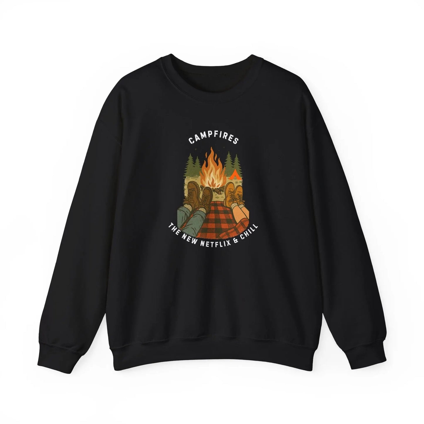 Tent Society Campfires the New Netflix and Chill Unisex Sweatshirt Printify