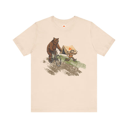 Tent Society the Bear Riding My Bike Bear Camping Shirt
