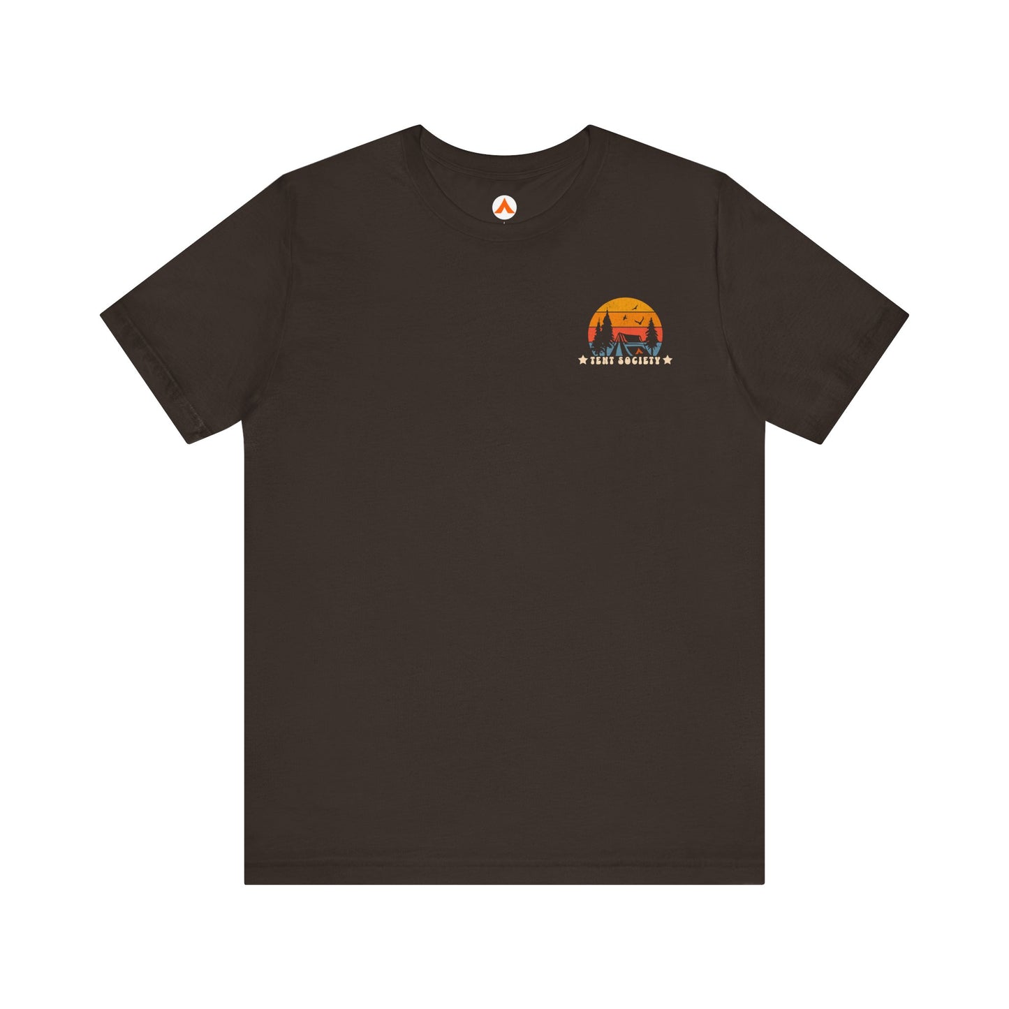Tent Society Retro Camping Sunset Logo Unisex TShirt