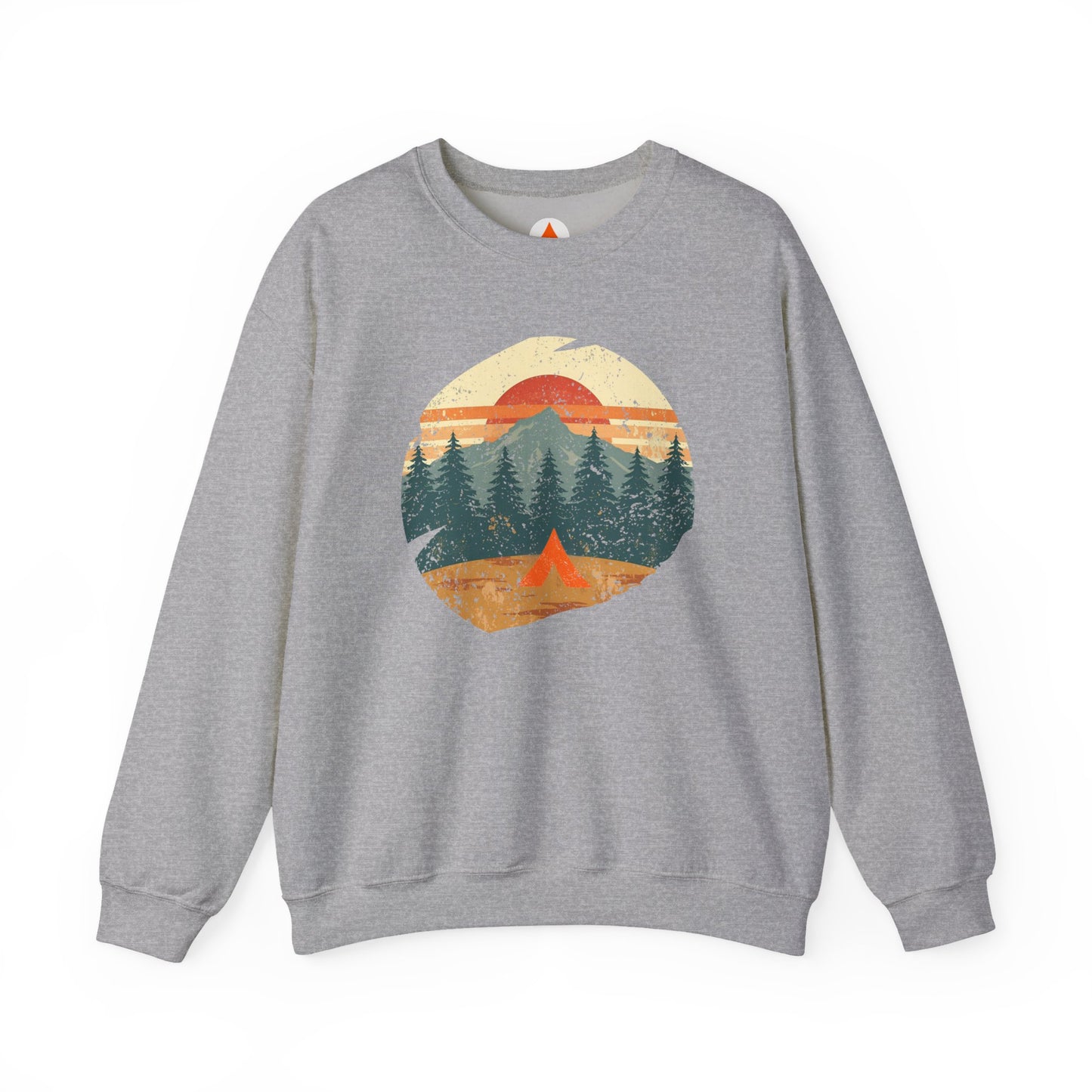 Tent Society Retro Mountain Scene Unisex Camping Life Sweatshirt