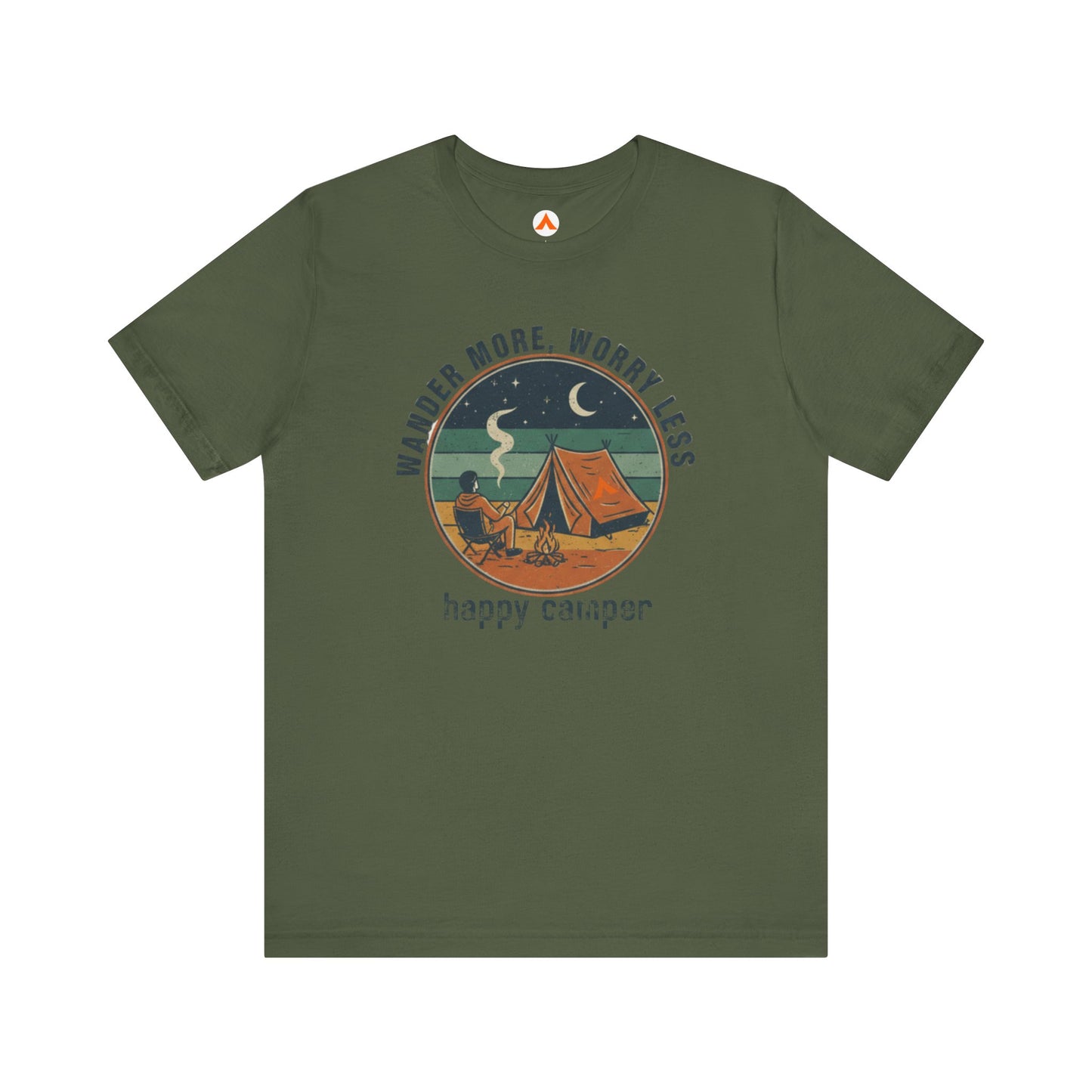 Tent Society Wander More, Worry Less Unisex Funny Camping Tee Shirts