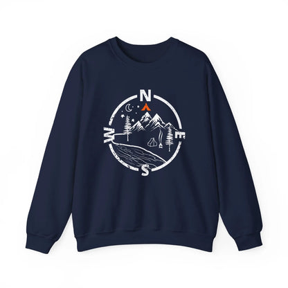 Tent Society Find Your Way Compass Camping Unisex Sweatshirt Printify