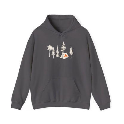 Tent Society Forest With Tent Unisex Hoodie Printify