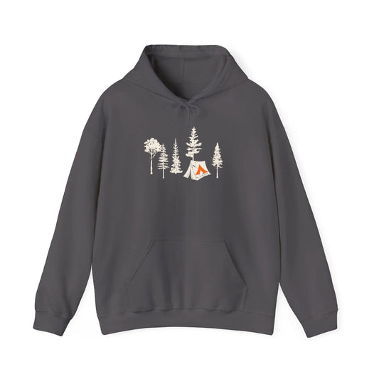 Tent Society Forest With Tent Unisex Hoodie Printify