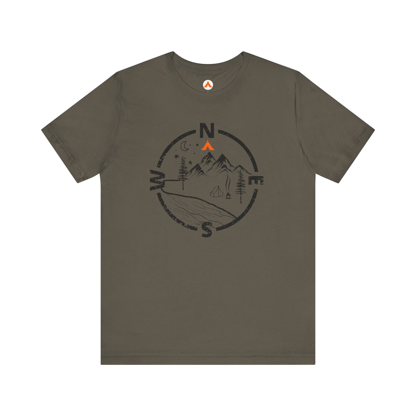 Tent Society Find Your Way Compass Camping T Shirt for Trekking
