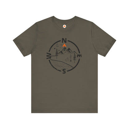 Tent Society Find Your Way Compass Camping T Shirt for Trekking