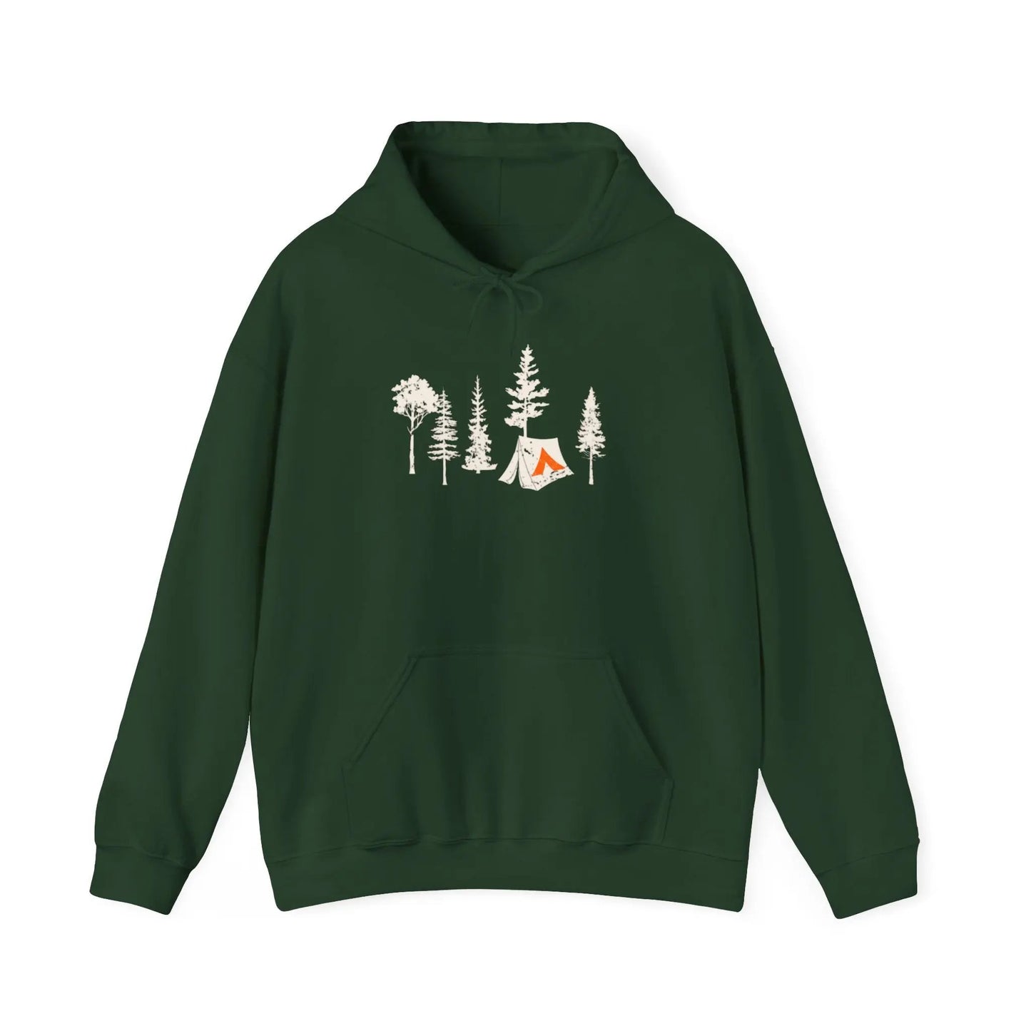 Tent Society Forest With Tent Unisex Hoodie Printify
