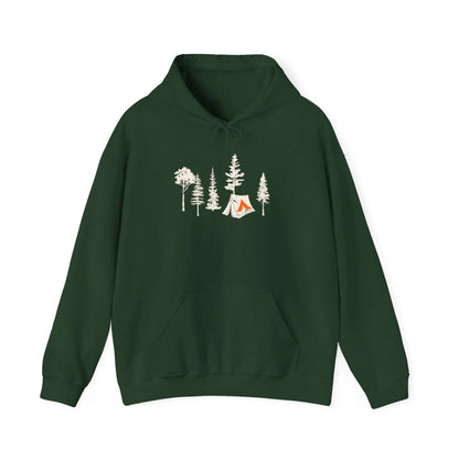 Tent Society Forest With Tent Unisex Hoodie Printify
