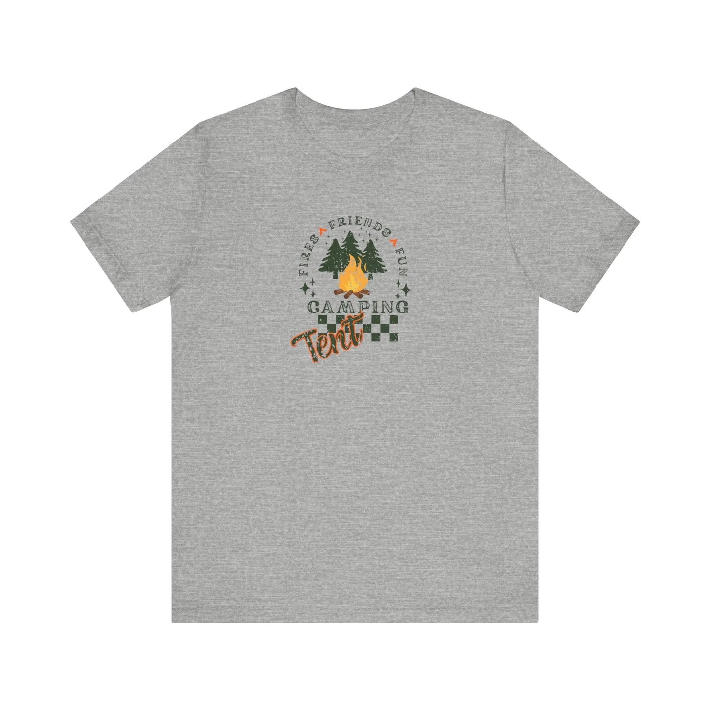 Tent Society Fires Friends Fun Camping Unisex TShirt Printify