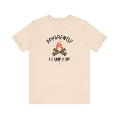 Tent Society First Time Camper Funny Camping Tshirt