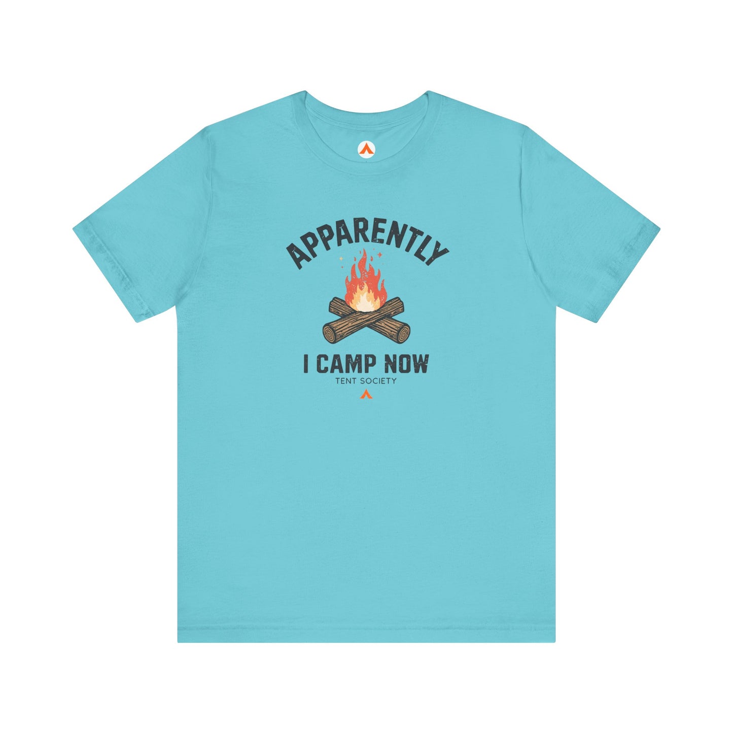 Tent Society First Time Camper Funny Camping Tshirt