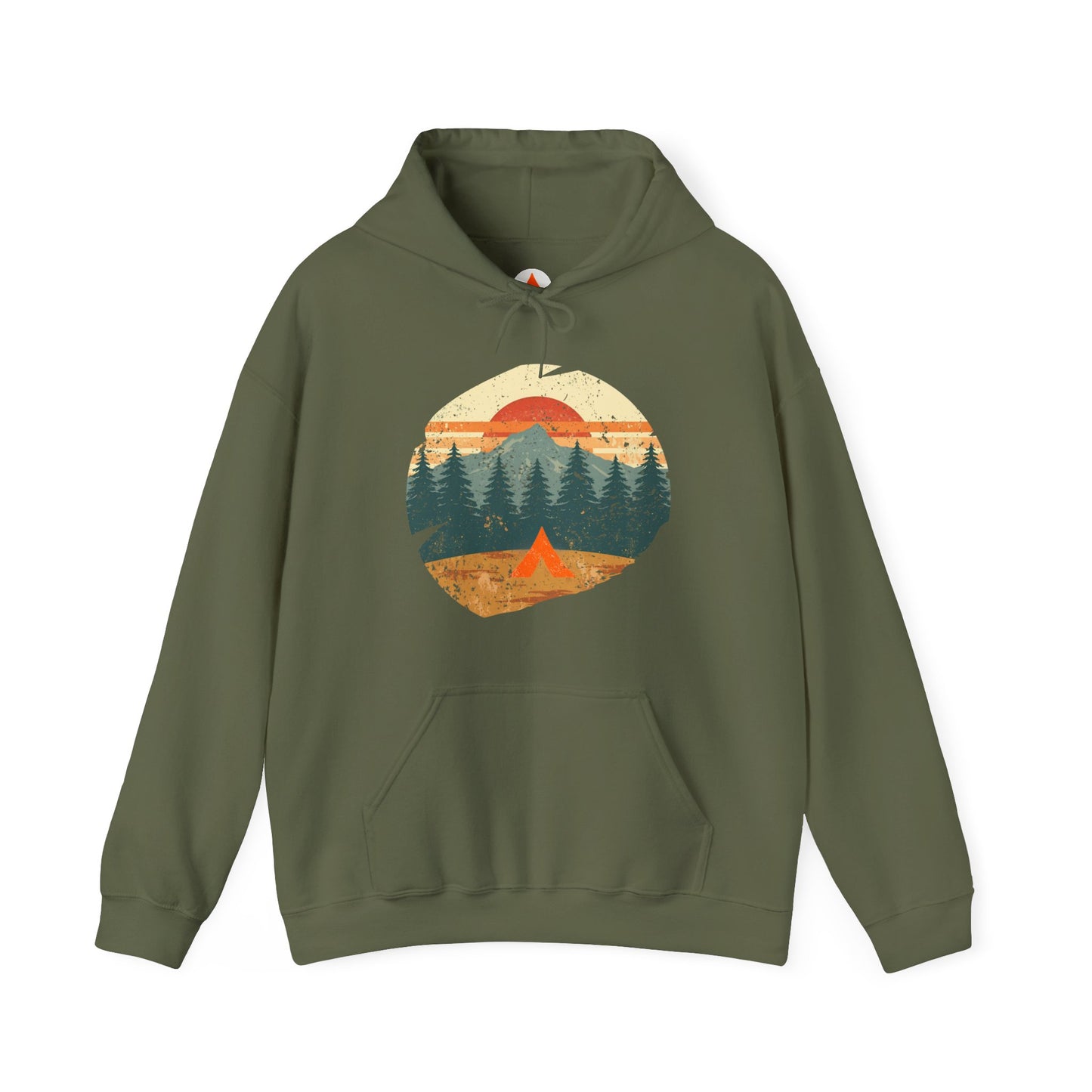 Tent Society Retro Mountain Scene Unisex Hoodie