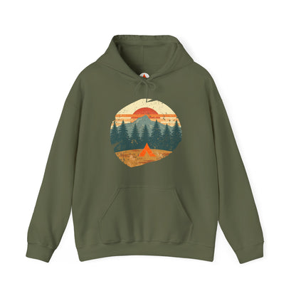 Tent Society Retro Mountain Scene Unisex Hoodie