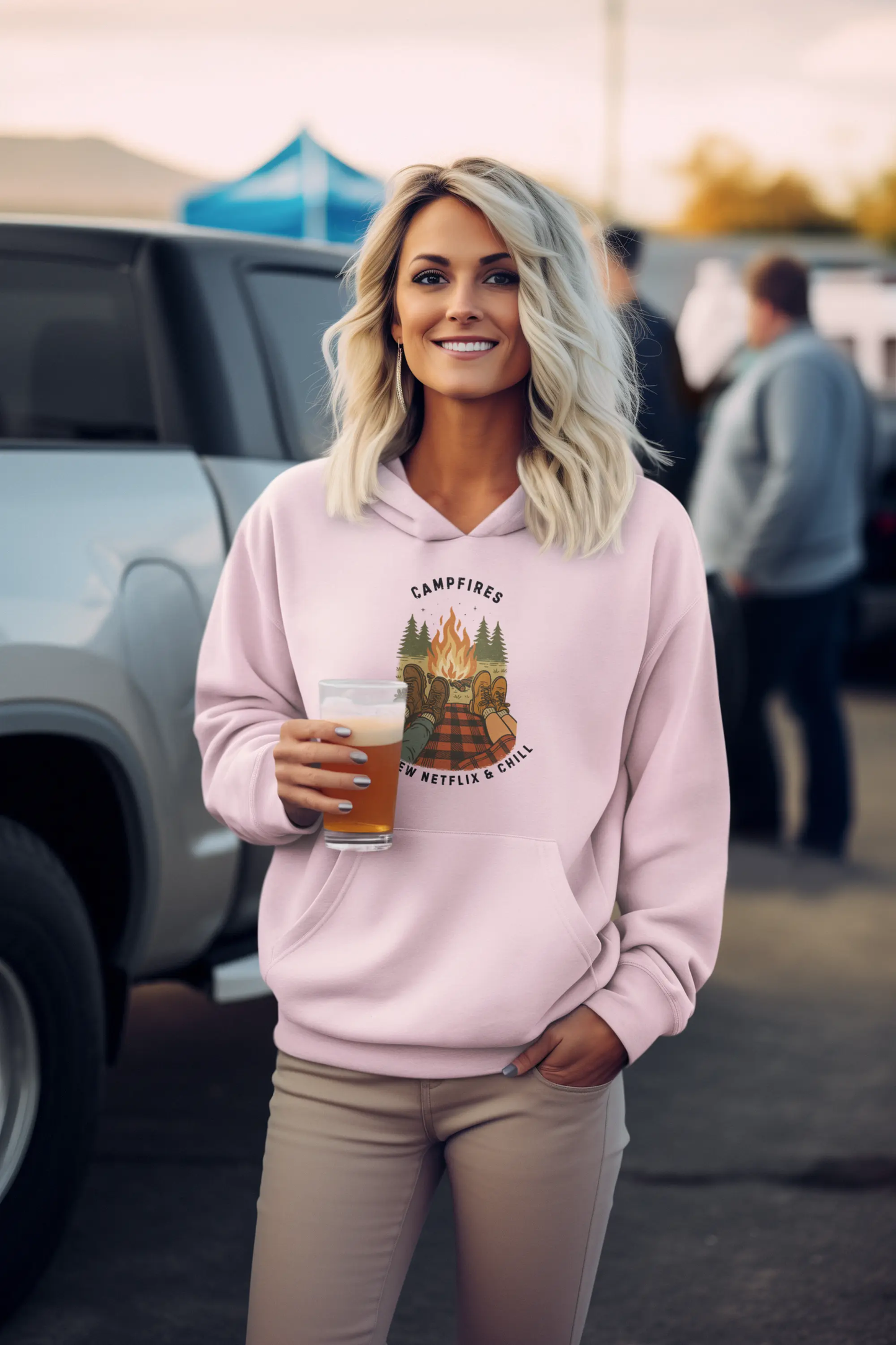 Tent Society Campfires the New Netflix and Chill Unisex Hoodie Printify