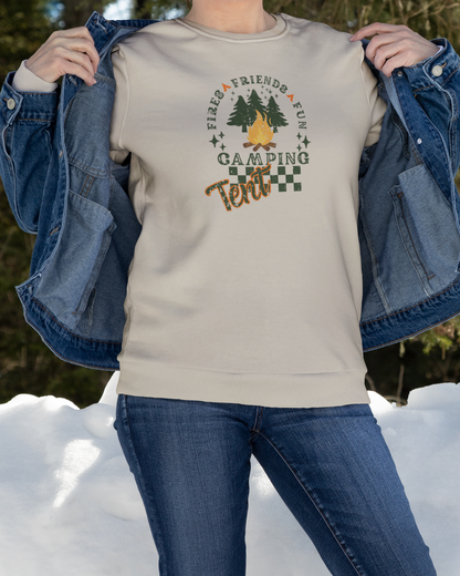 Tent Society Fires Friends Fun Camping Unisex Sweatshirt
