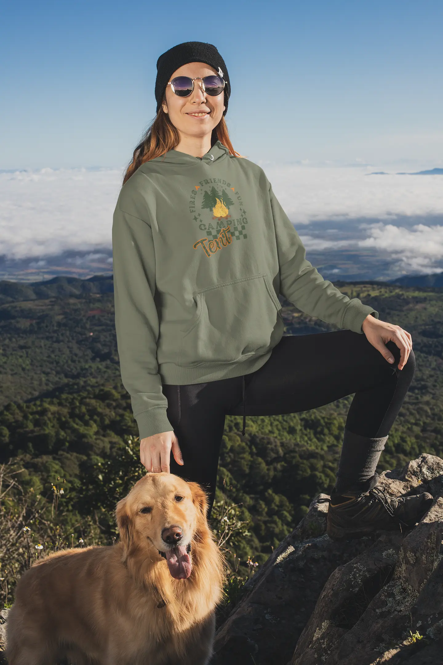 Tent Society Fires Friends Fun Camping Unisex Hoodie Printify