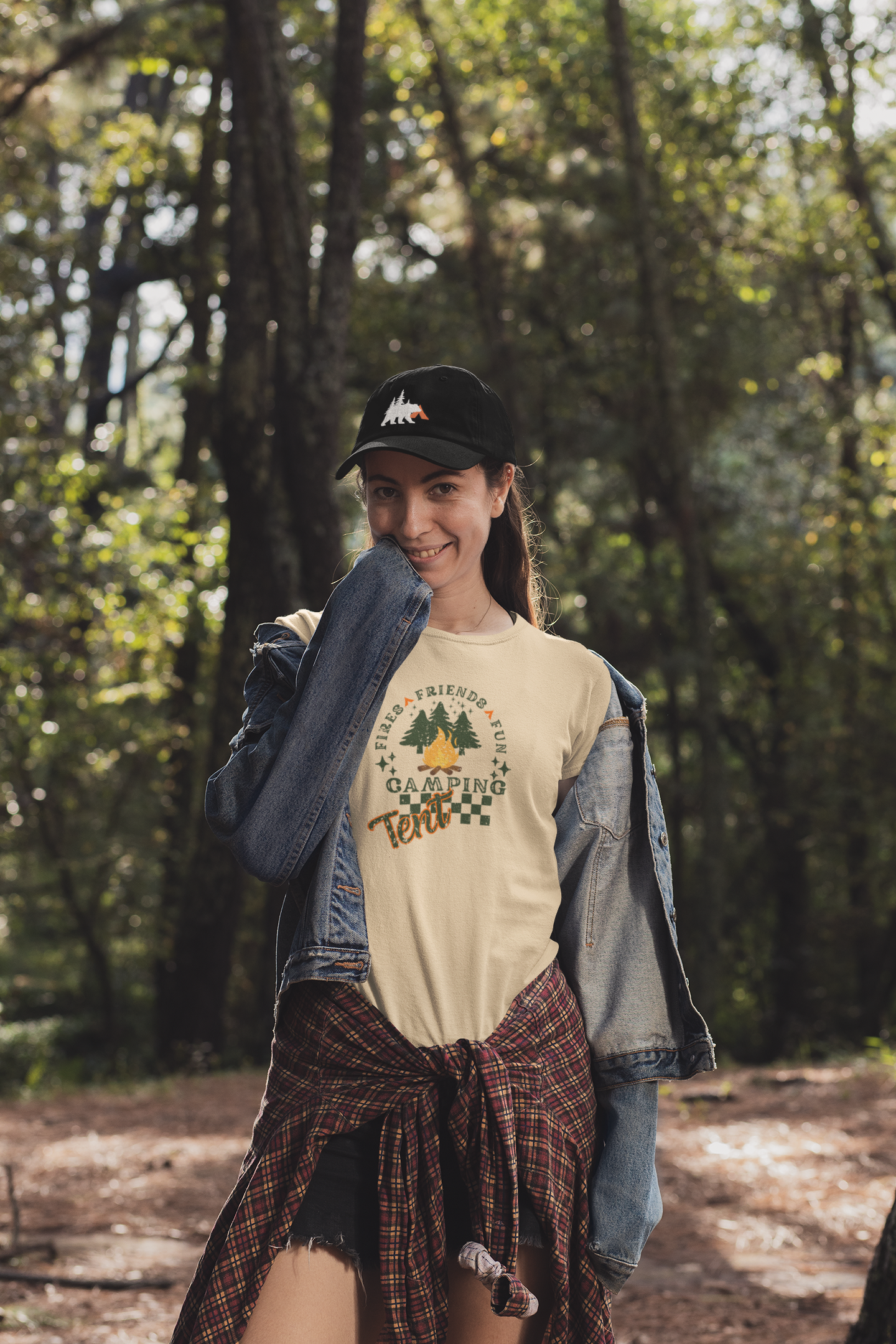 Tent Society Fires Friends Fun Camping Unisex TShirt Printify