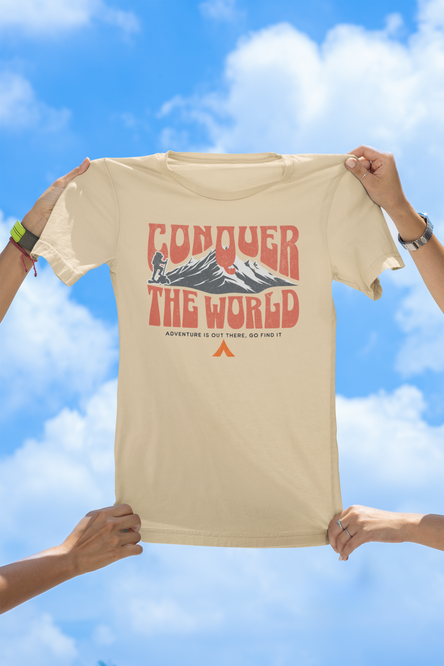 Tent Society Conquer the World HikingTshirt