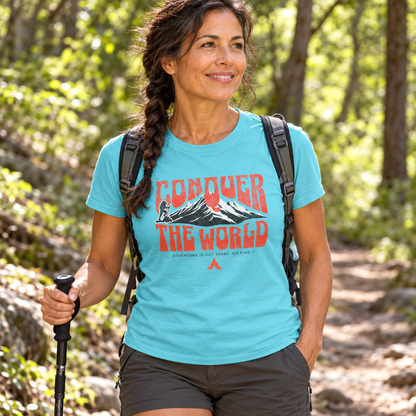 Tent Society Conquer the World Hiking Tshirt
