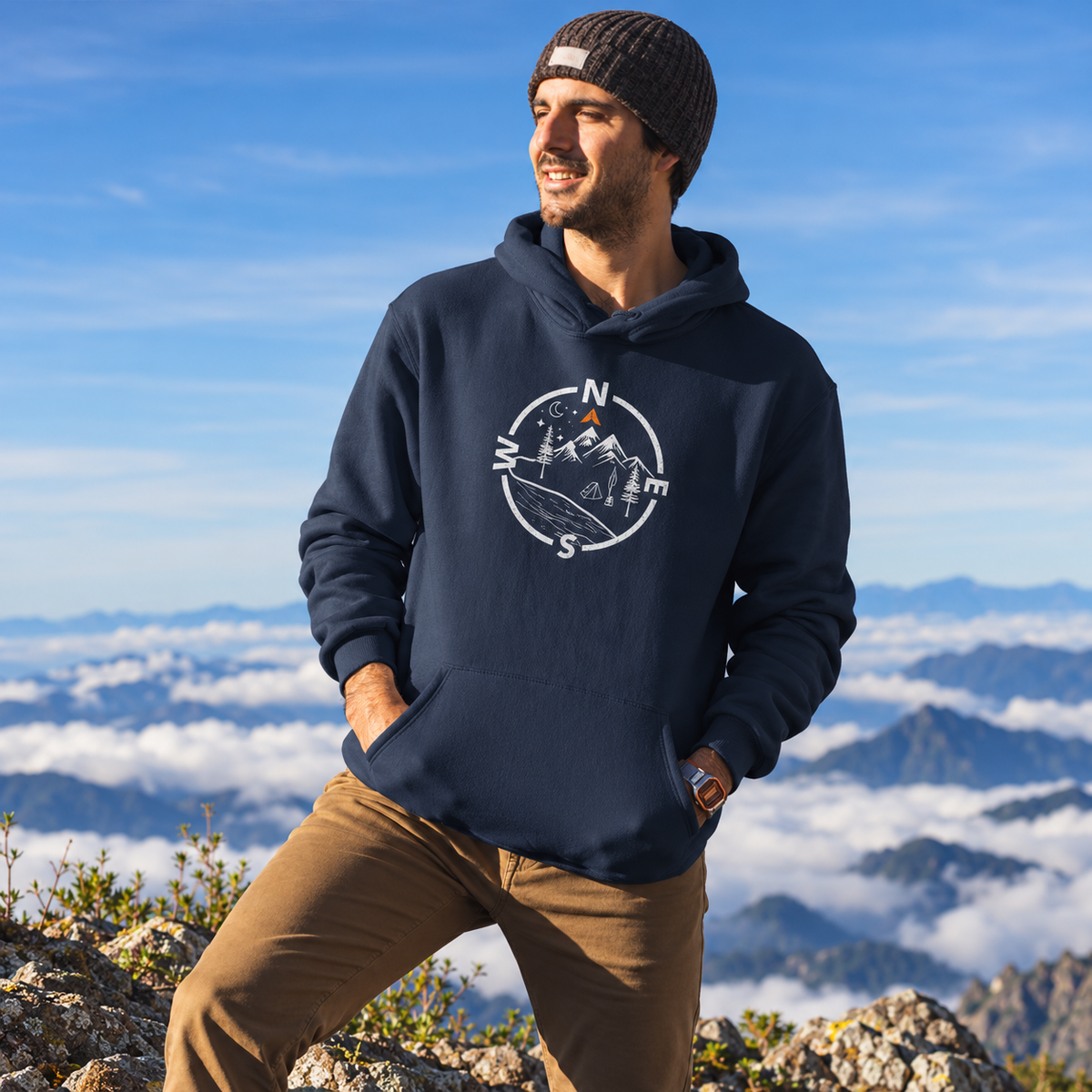 Tent Society Find Your Way Compass Camping Unisex Hoodie