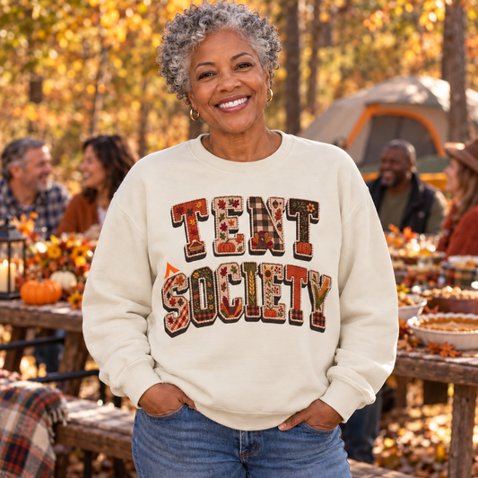 Thanksgiving Tent Camper Crewneck Sweatshirt
