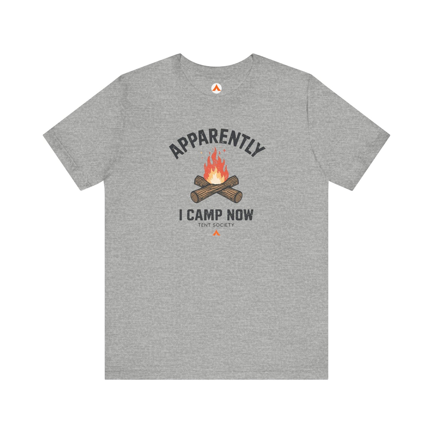 Tent Society First Time Camper Funny Camping Tshirt