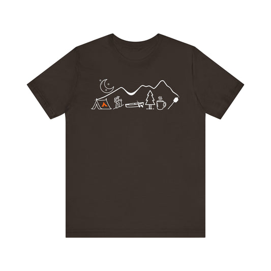 Tent Society Minimalist Mountain Camping Unisex TShirt