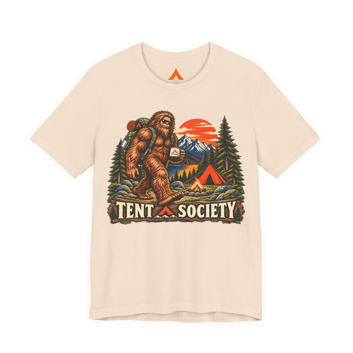 Tent Society Bigfoot Camping T-Shirt – Vintage Sasquatch Outdoor Adventure Graphic Tee