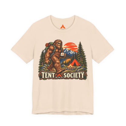 Tent Society Bigfoot Camping T-Shirt – Vintage Sasquatch Outdoor Adventure Graphic Tee